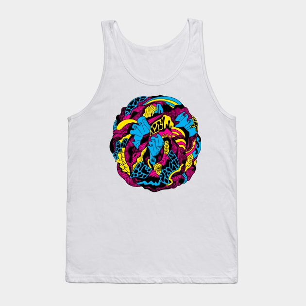 CMYK Abstract Wave of Thoughts No 1 Tank Top by kenallouis